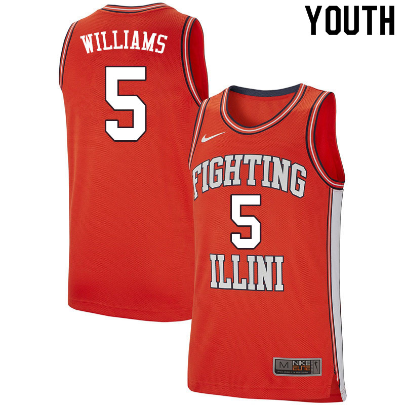 Youth #5 Deron Williams Illinois Fighting Illini College Basketball Jerseys Sale-Retro